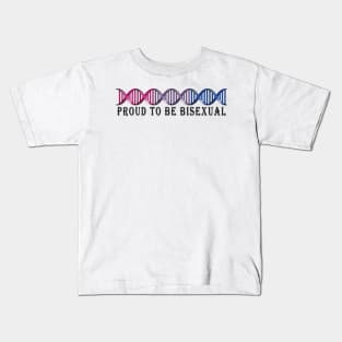 Bisexual Pride Flag Colored DNA Strand Kids T-Shirt